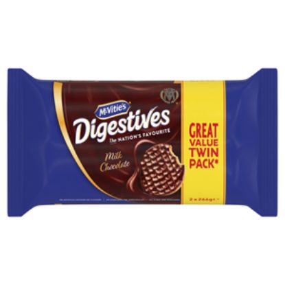 Picture of McVities Digestives Milk Choc Twin (266gx2) x6